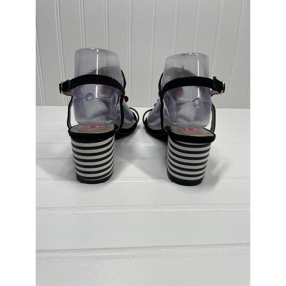 Betsey Johnson Andey Block Heel Ankle Strap Floral Sandals Size 8 - Picture 4 of 6